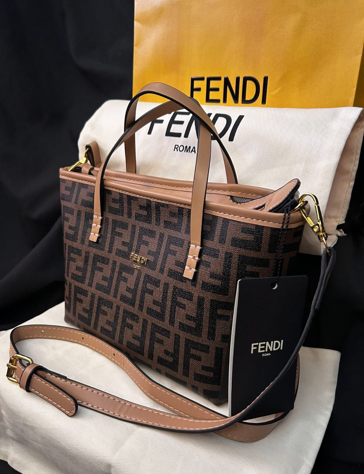 Jacquard Brown Mini Bag