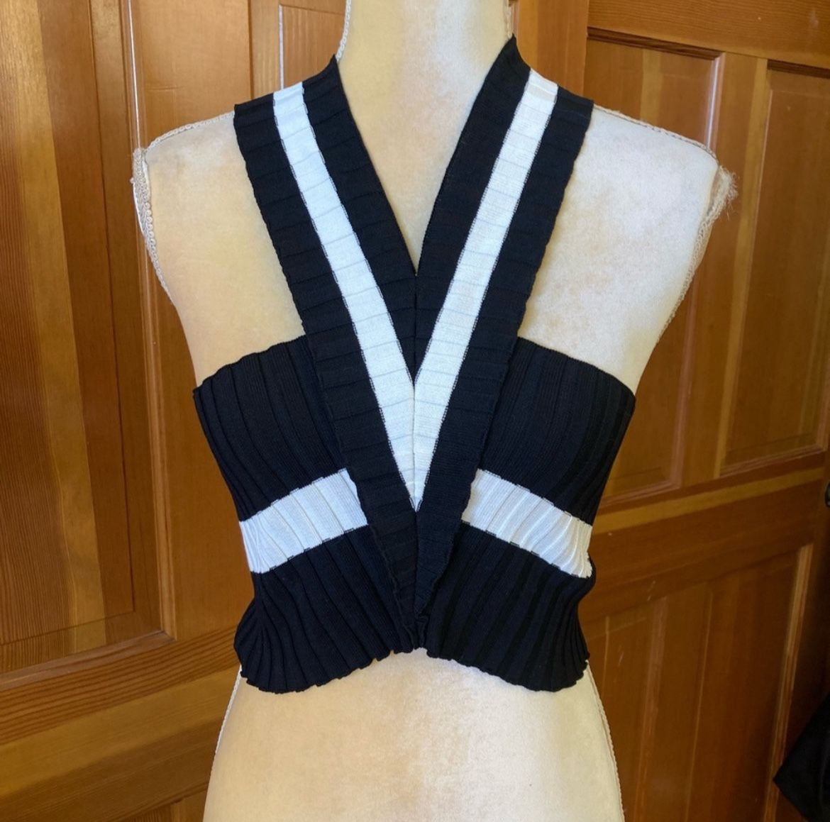 Crisscross Back Halter Knit Top