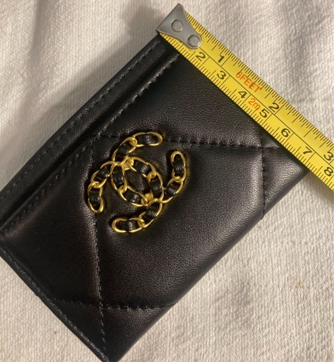 Quilted Black Leather Cardholder