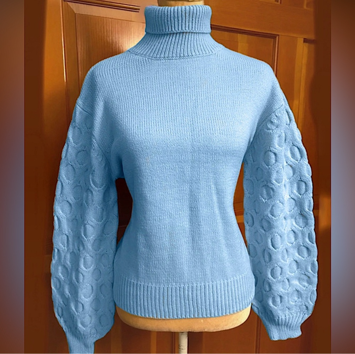 Sky Periwinkle Blue Bell Sleeved Sweater