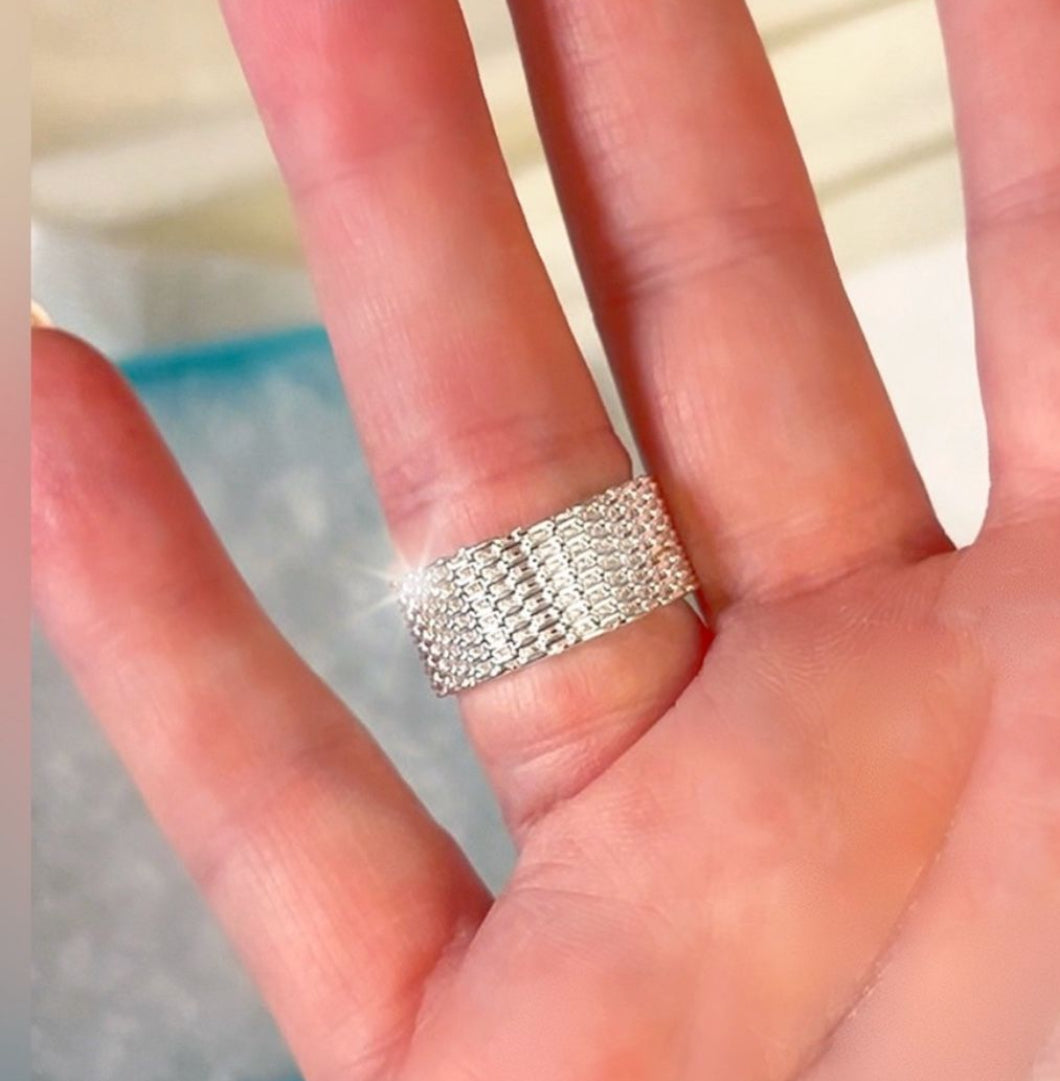 925 Silver Dense Mesh Band Ring