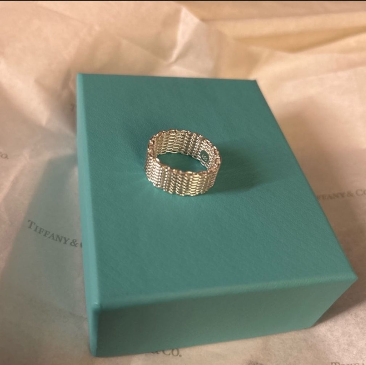 925 Silver Dense Mesh Band Ring
