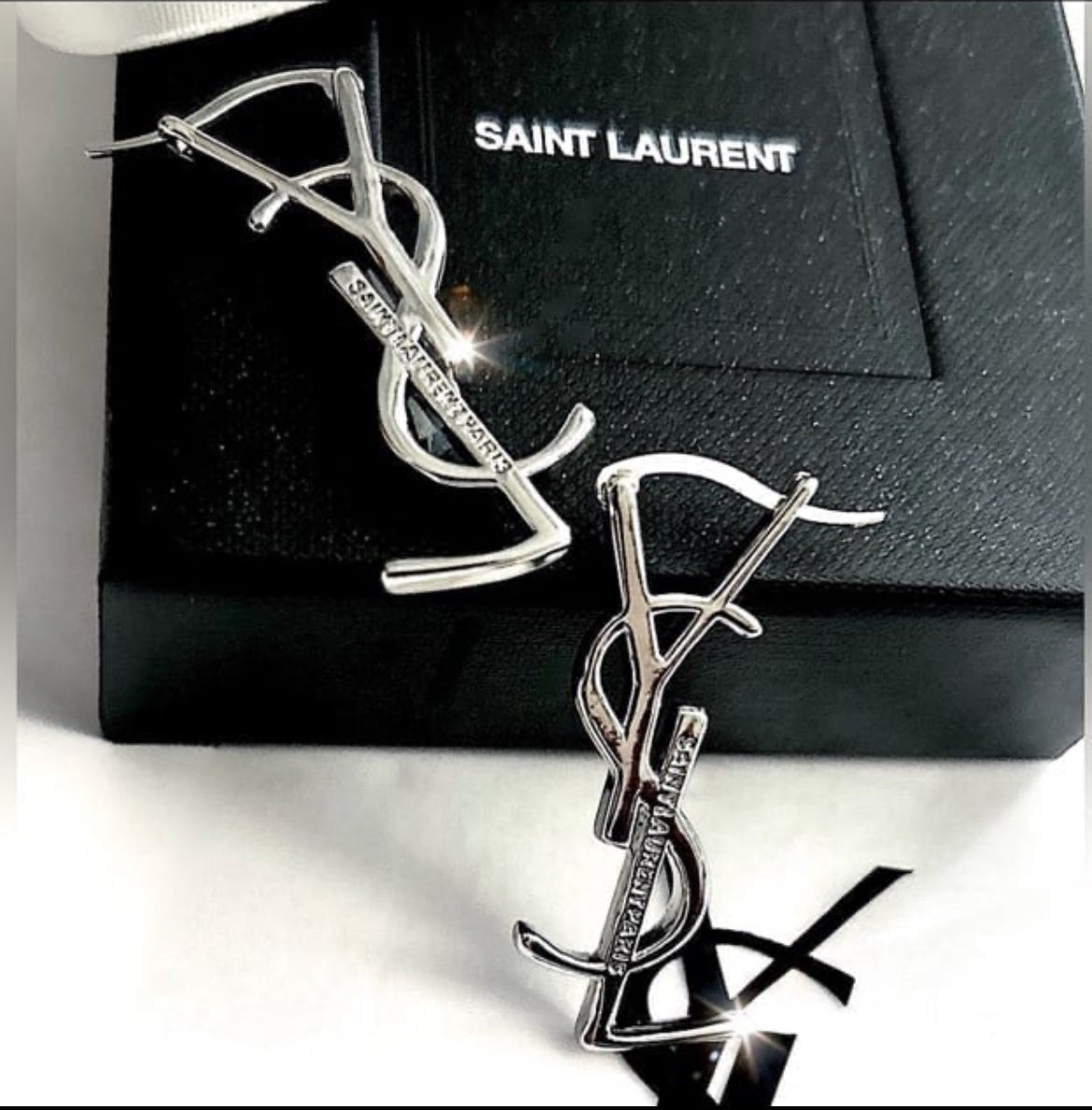 Cassandre Monogram-Logo Lettering Earring Set