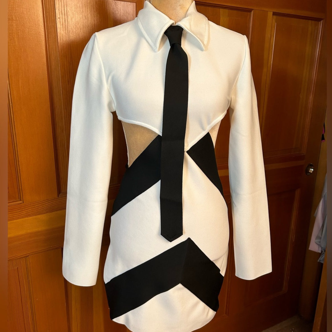 Cut Out Long Sleeve Mini Dress
