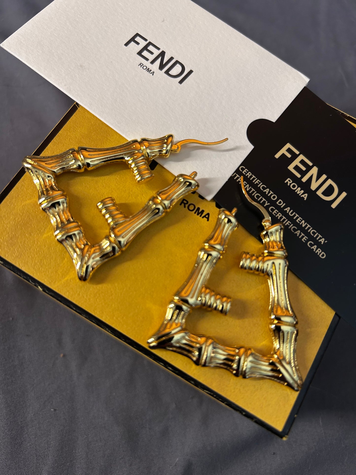 Large Gold BAMBOO Style Earrings