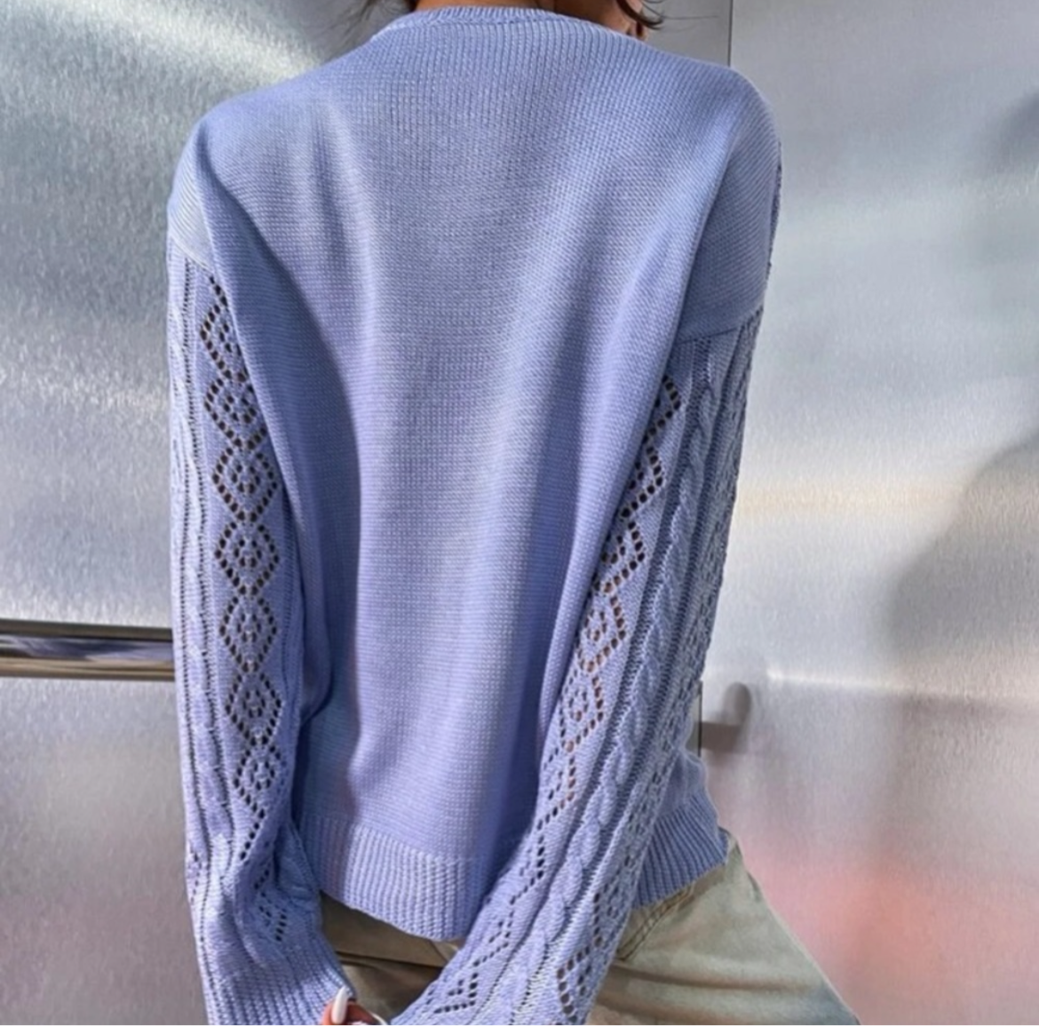 Dusty Lavender Ribbed Knit Women’s sweater.