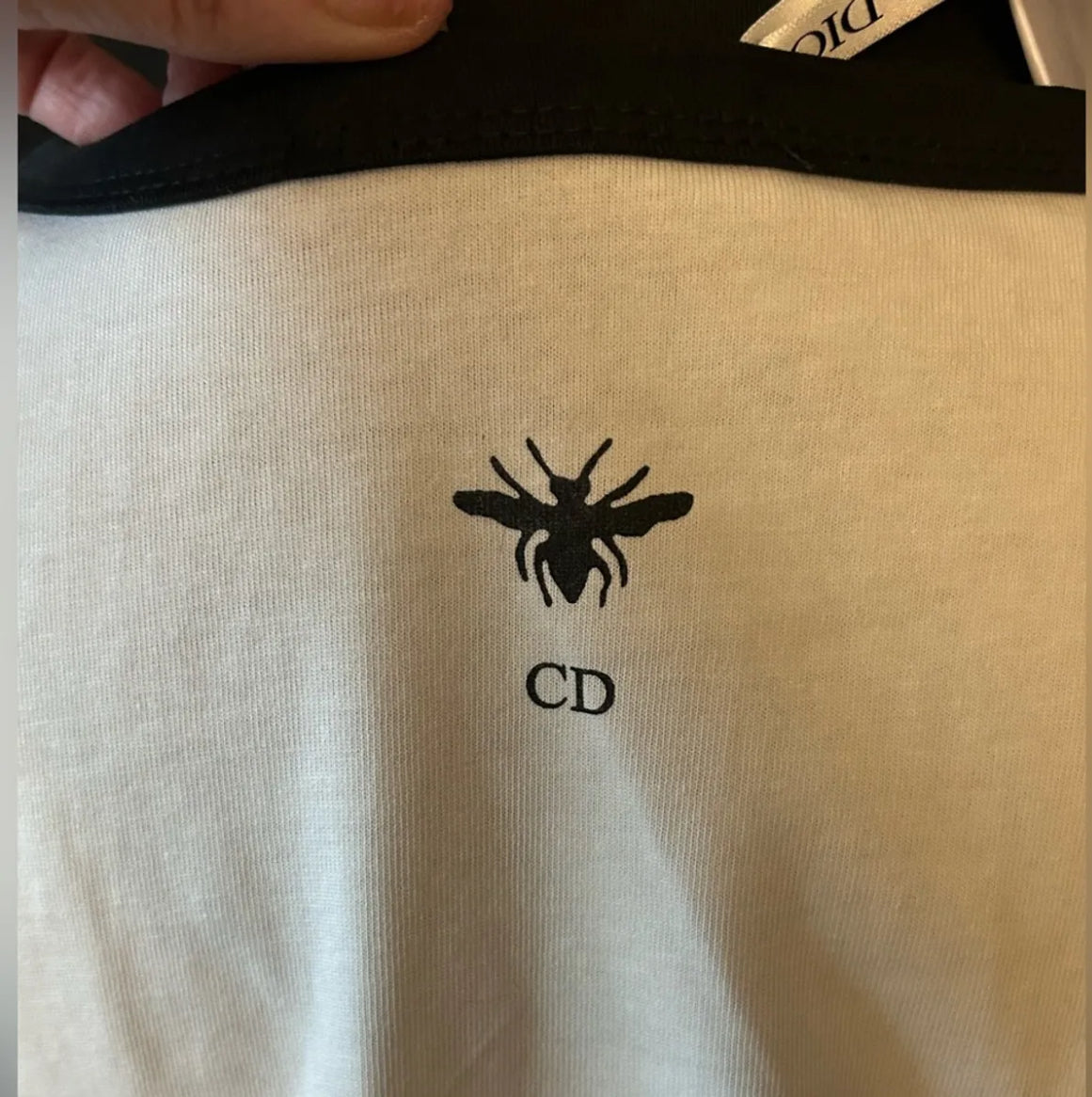 DIOR White Cotton Tee Miss Dior Graffiti Motif