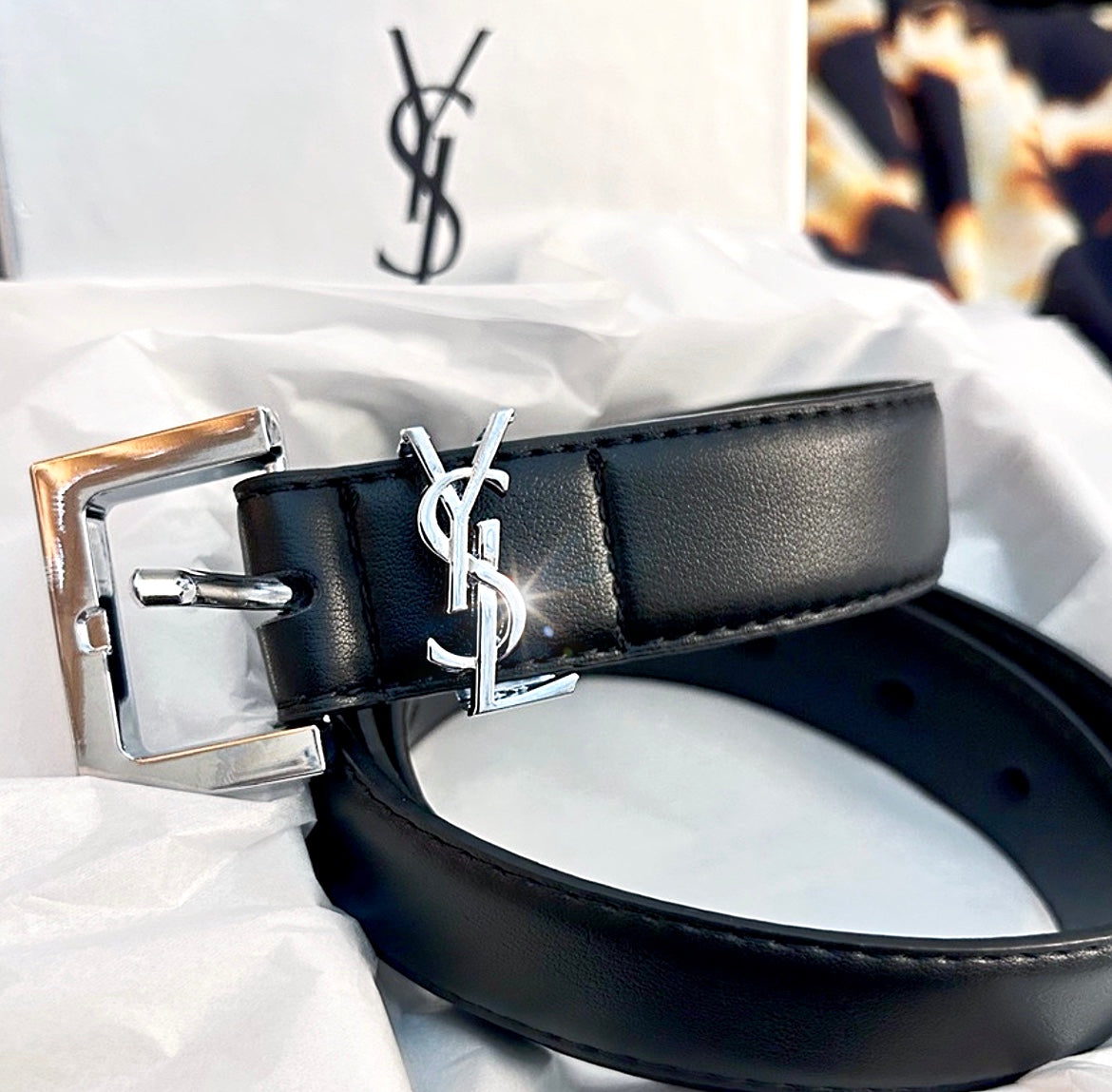 Black Cassandre Thin Belt