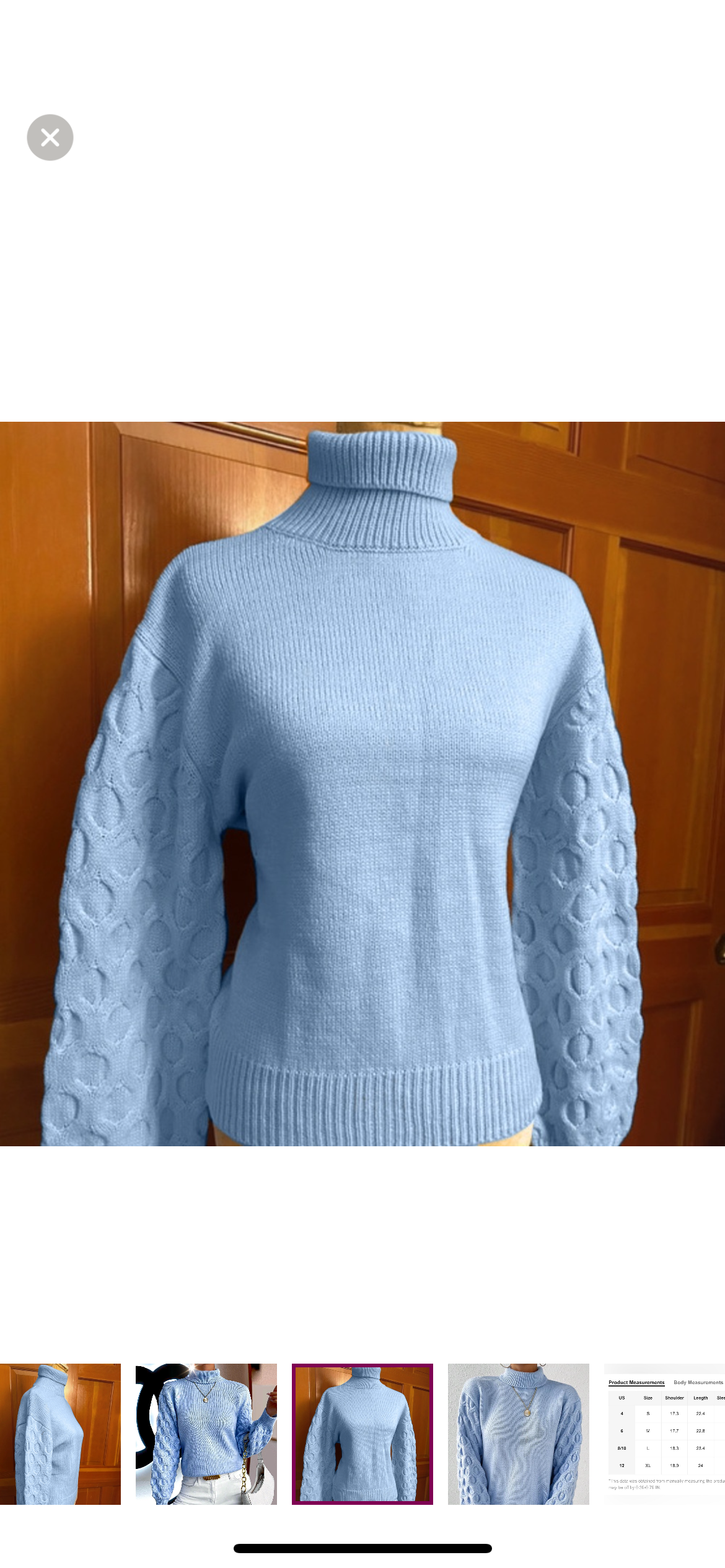 Sky Periwinkle Blue Bell Sleeved Sweater