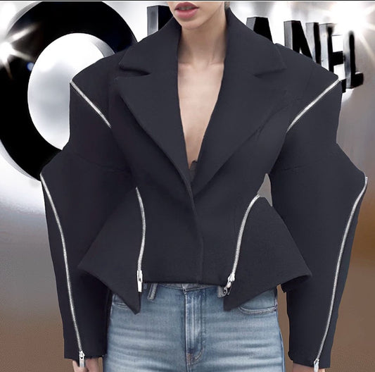 Spliced Zipper Jacket.