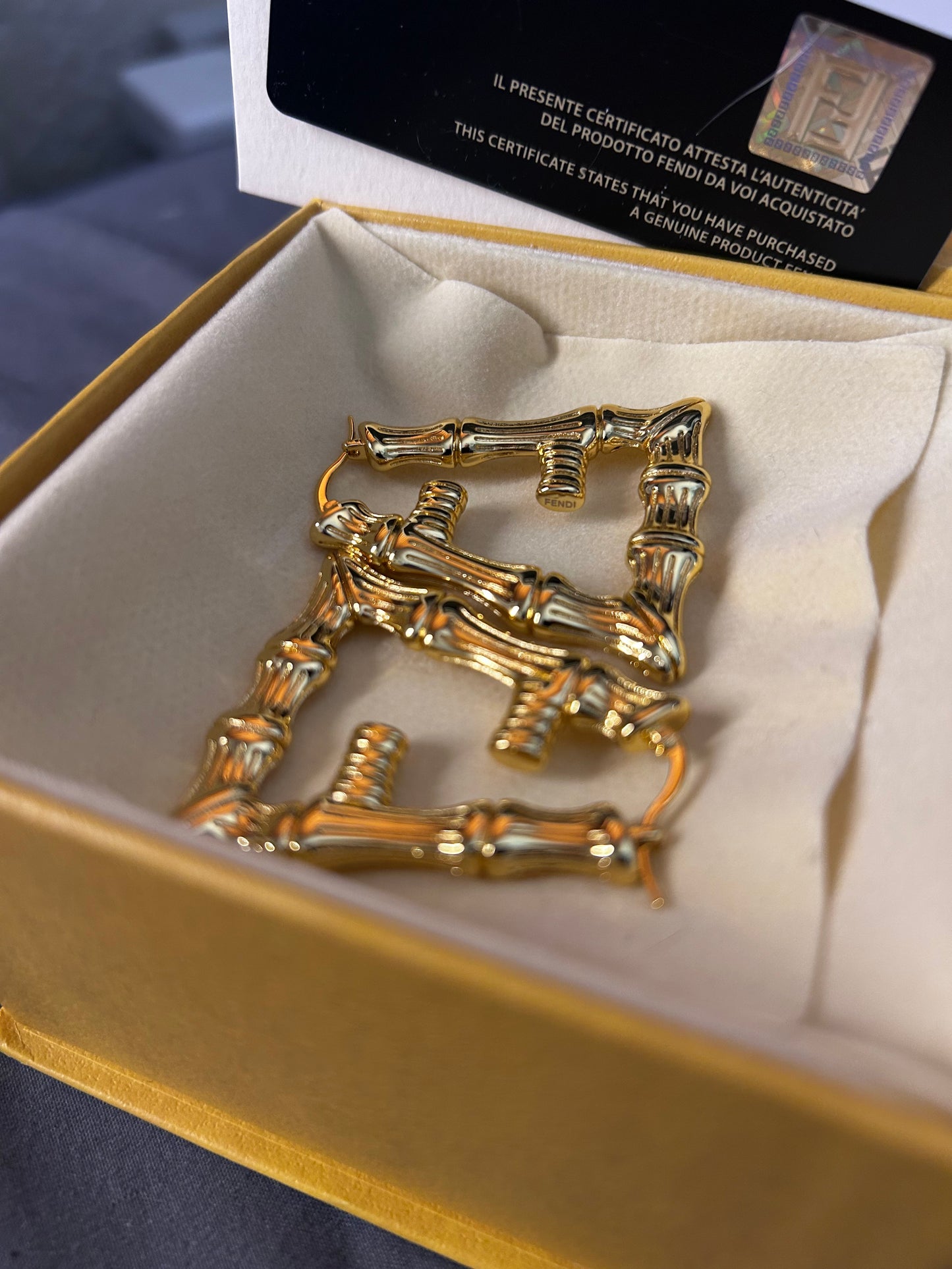 Large Gold BAMBOO Style Earrings