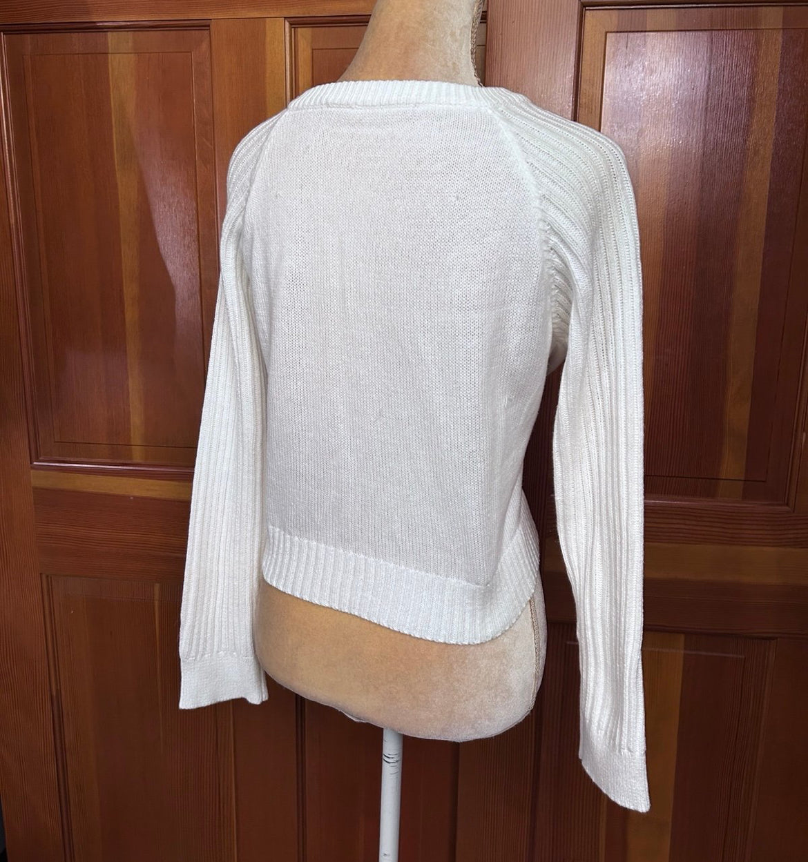 Balmain Cropped Knitted Pullover Sweater