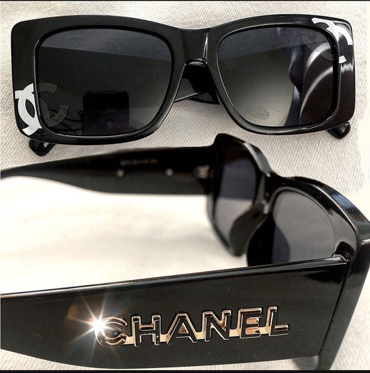 Acetate CC Logo Square Sunglasses