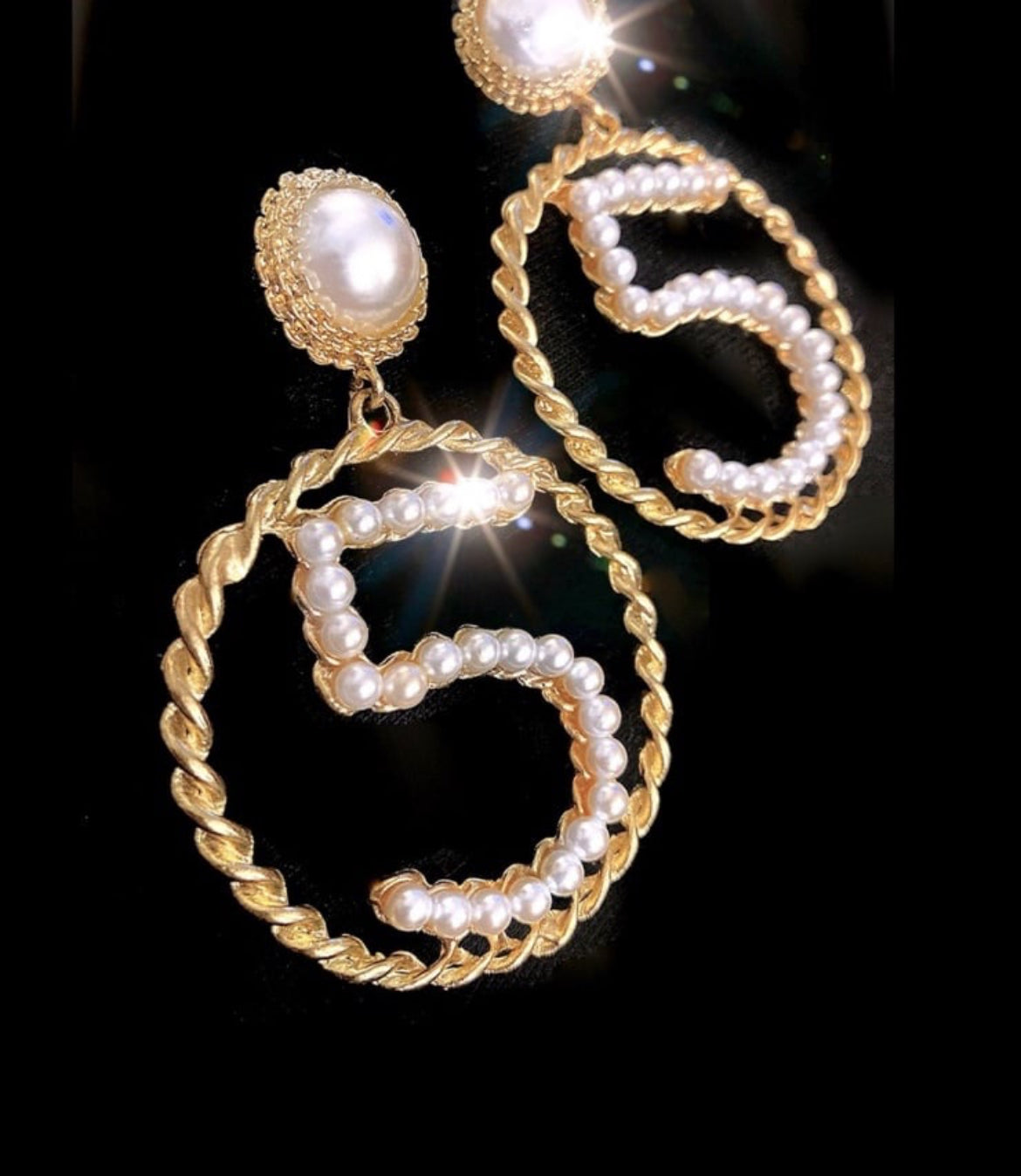 Elegant “Number 5”Decor Drop Earrings
