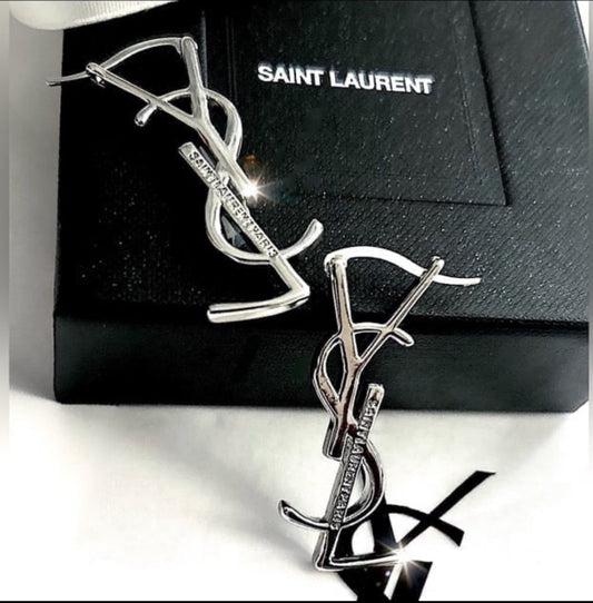 Cassandre Monogram-Logo Lettering Earring Set