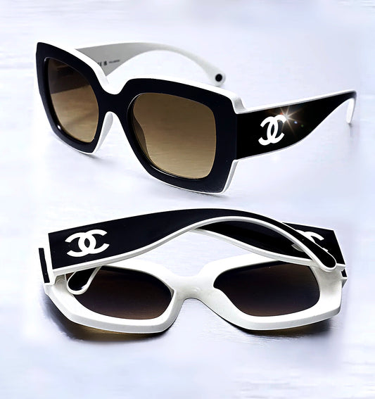 Black and White Cat Eye Sunglasses